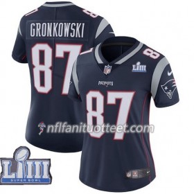 Nainen New England Patriots NFL Pelipaita Rob Gronkowski 87 Nike Sininen II 2019 Super Bowl LIII 